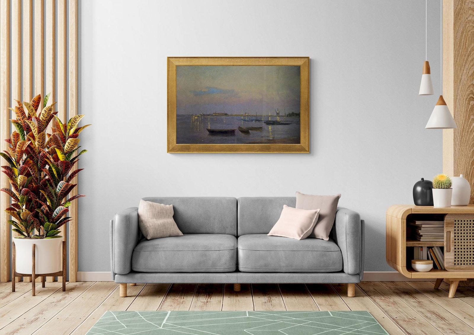 Kogan-Shatz Matviy (Ukrainian artist), "Boats on the river", oil on canvas - 4