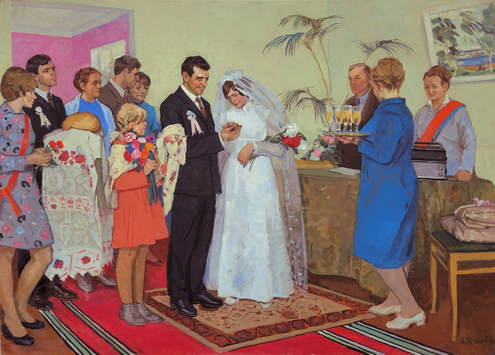 Yukhno-Gurevich Anna (Ukrainian artist), "Komsomol wedding", oil on canvas (1 of 5)