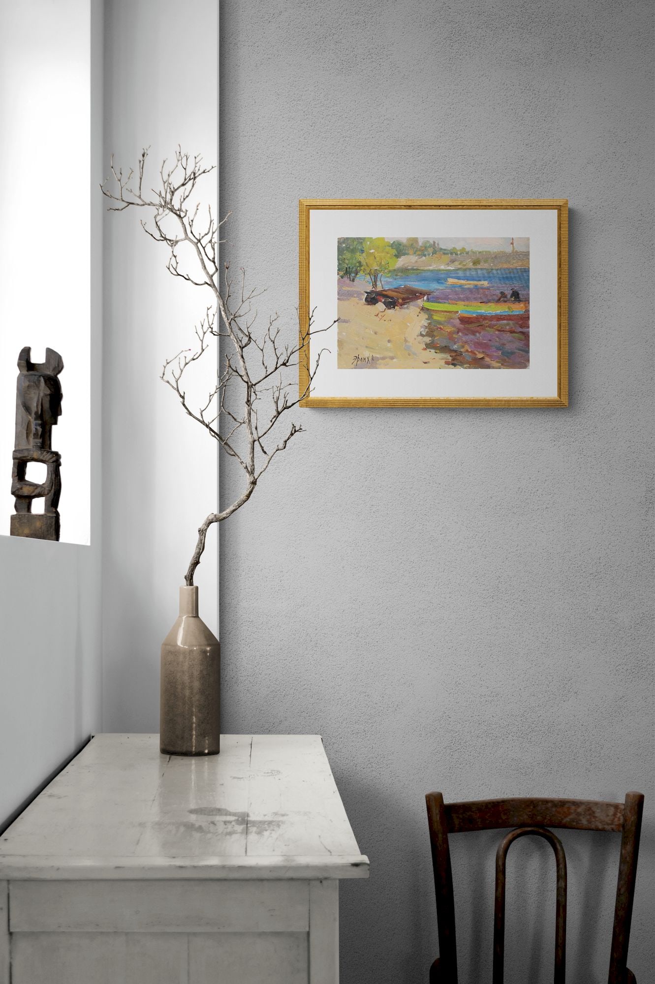 Erlih Volodymyr (Ukrainian artist), "Dnieper river. Bay", oil on cardboard - 4