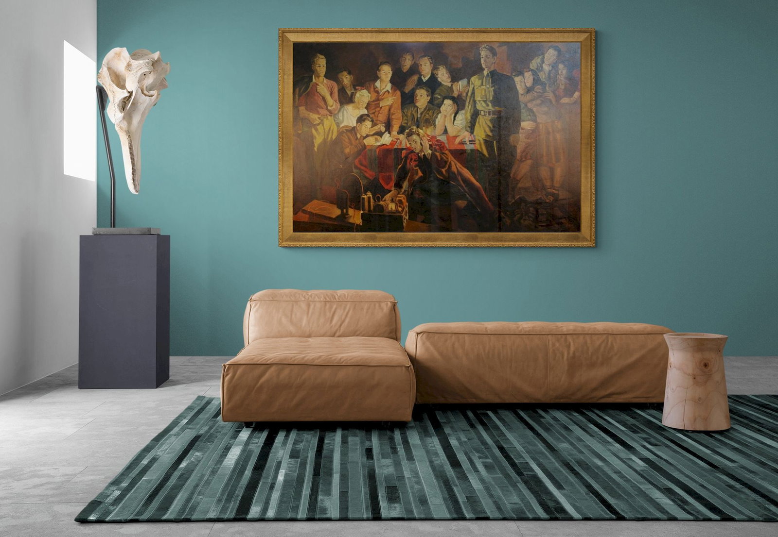 Unidentified (Ukrainian artist), "Listening to", oil on canvas - 2