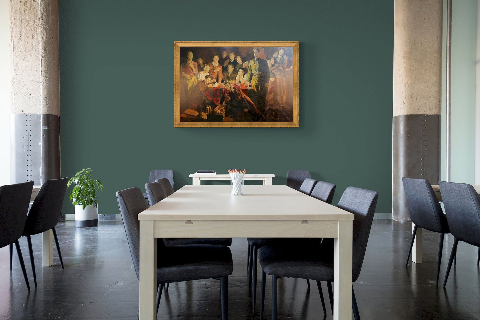 Unidentified (Ukrainian artist), "Listening to", oil on canvas - 3