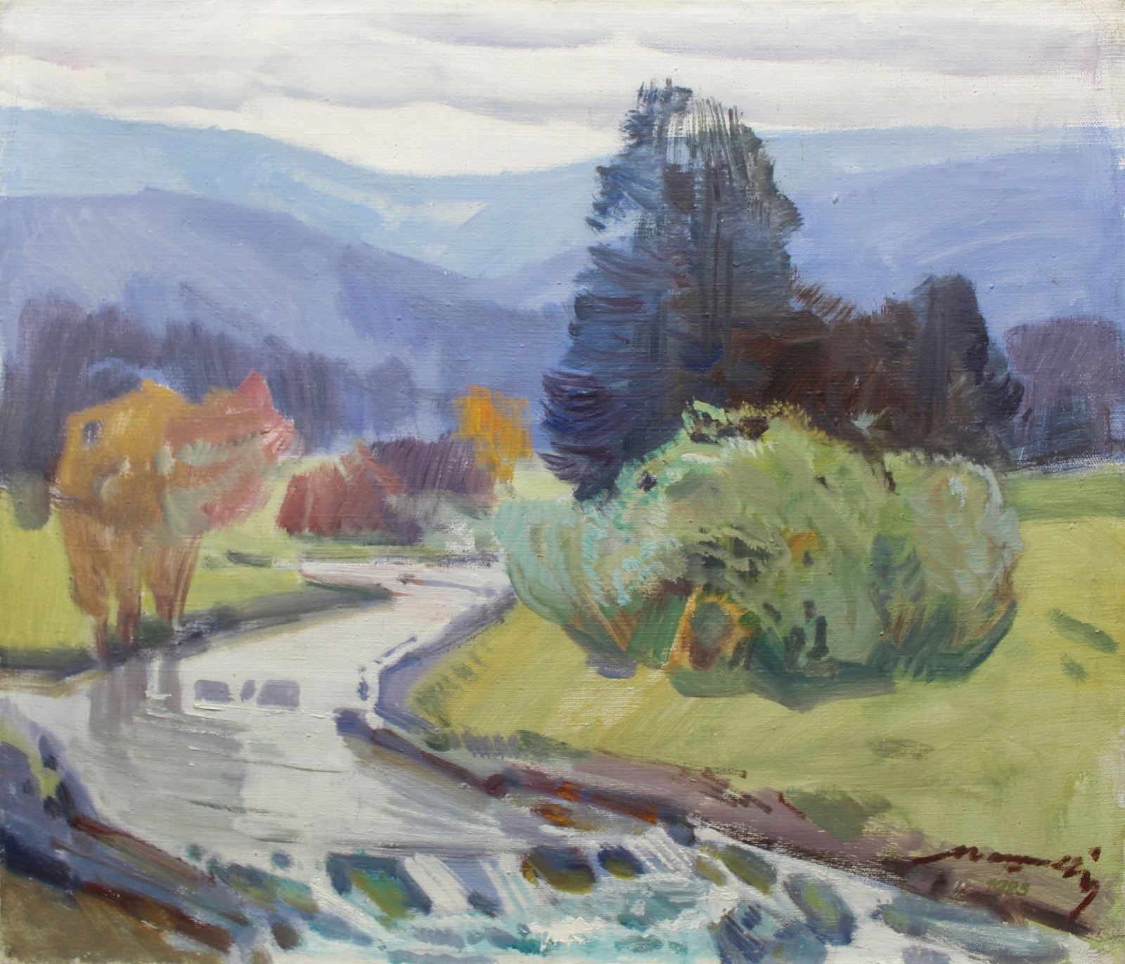 Kashshay Anton (Ukrainian artist), "River in the Carpathians", oil on canvas (1 of 4)