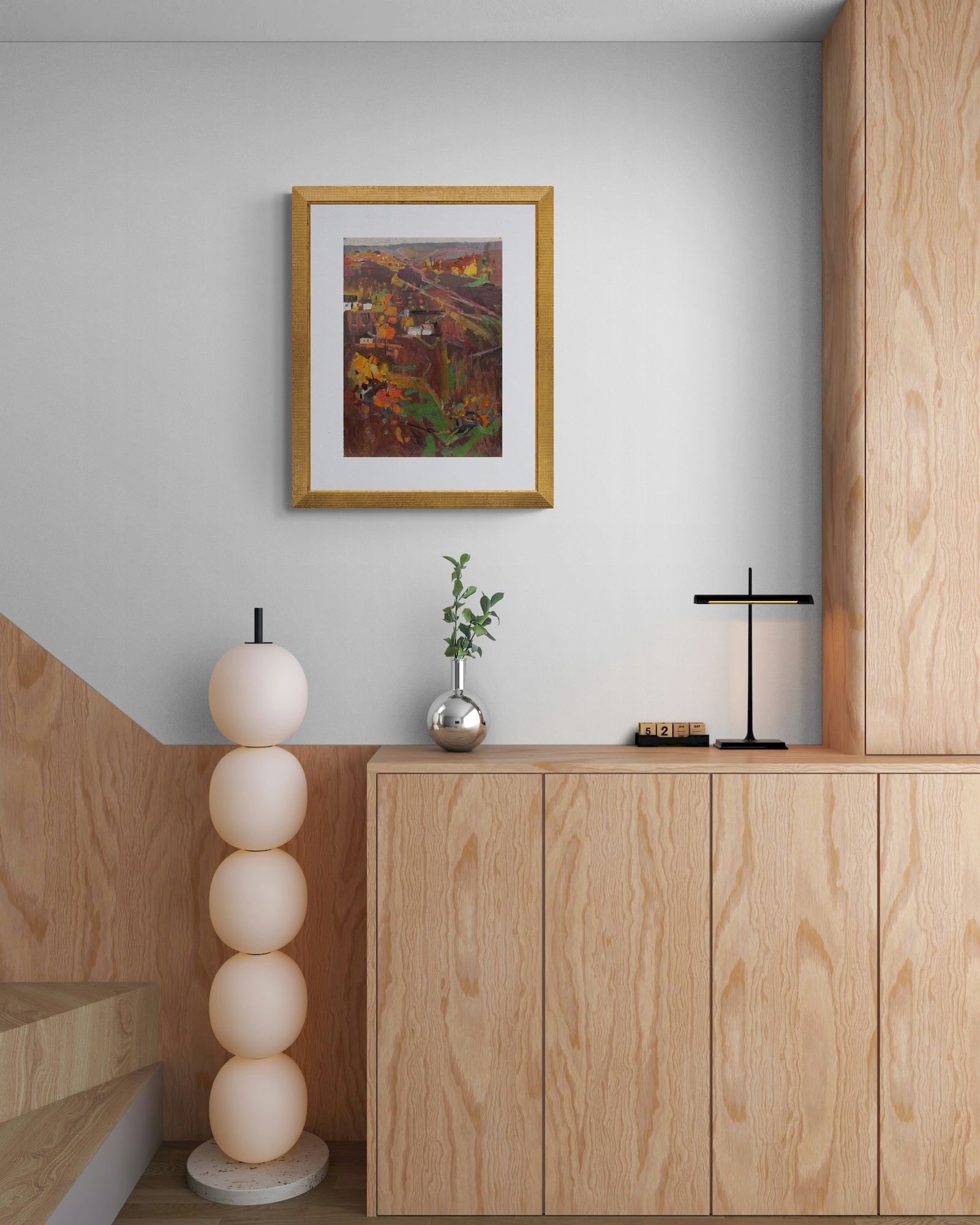 Erlih Volodymyr (Ukrainian artist), "Autumn in the mountain town", oil on cardboard - 4