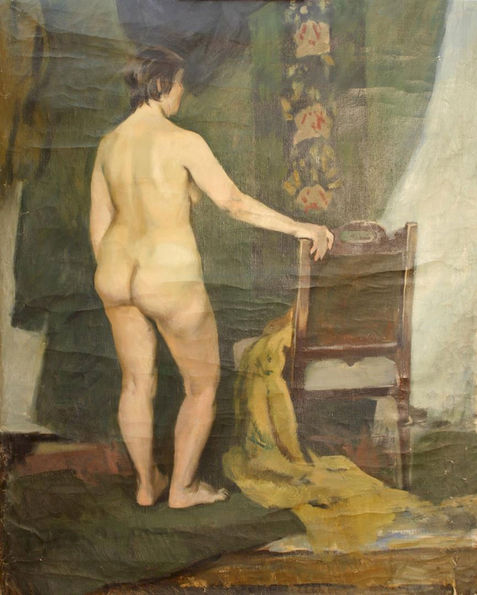 Unidentified (Ukrainian artist), "Live nature", oil on canvas: Title: Unidentified (Ukrainian artist), "Live nature", oil on canvas Artist: Unidentified Artist Description: ARTIST: Unidentified Artist TITLE: "Live nature" SIZE: 109 x 88 cm, (43 x 34 3/4 in.) 