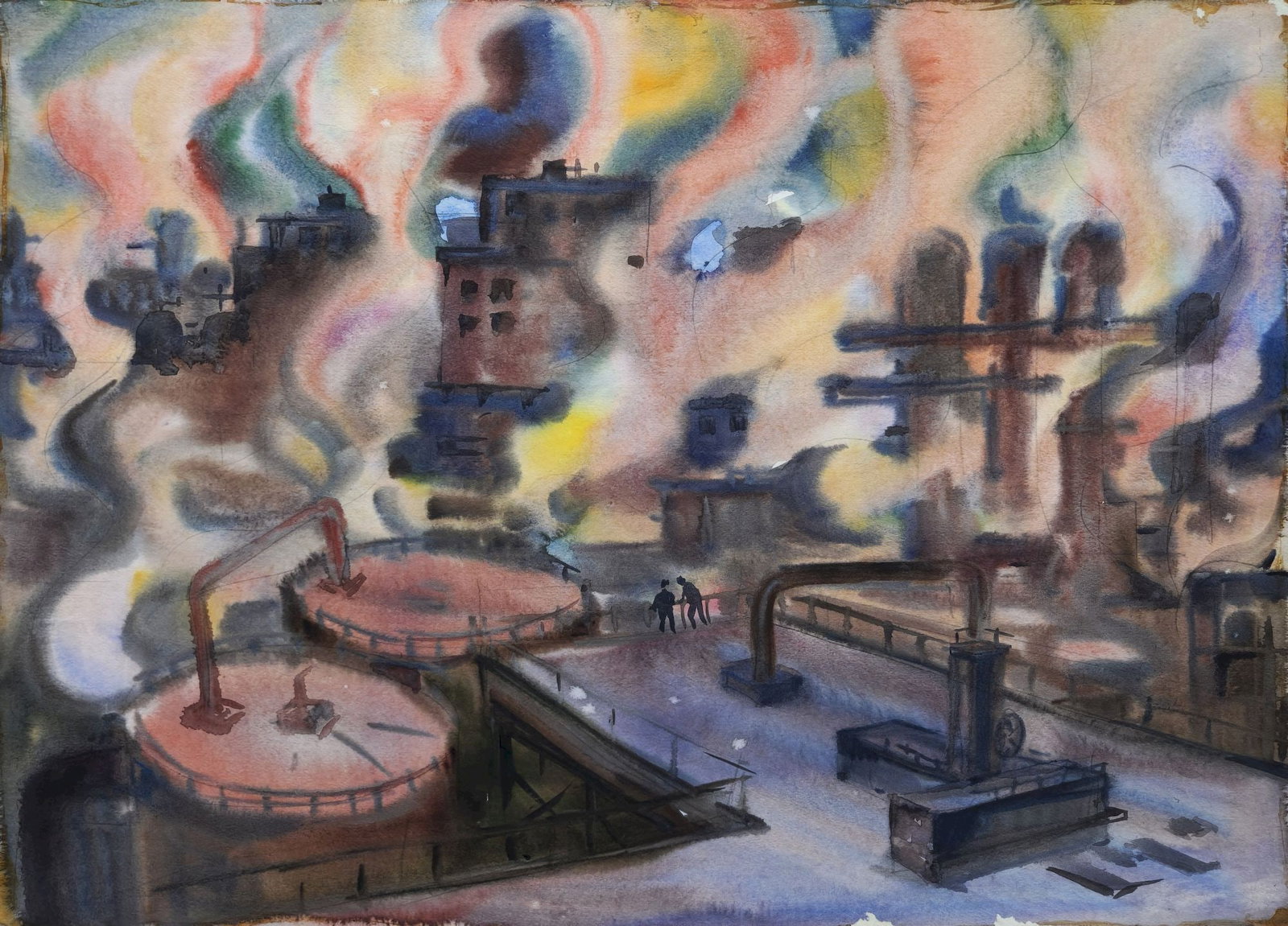 Kirilkov Valentin (Ukrainian artist), "Krivorozhstal" series", watercolor on paper (1 of 2)