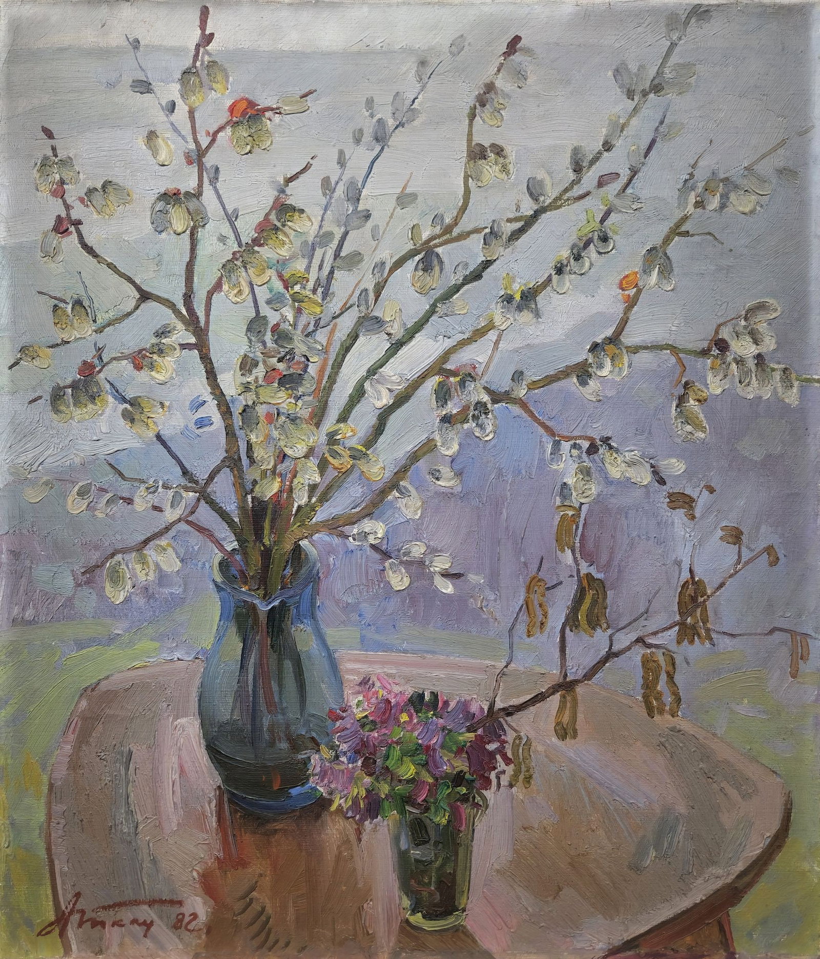 Tkach Anatoly (Ukrainian artist), "Spring still life", oil on canvas: Title: Tkach Anatoly (Ukrainian artist), "Spring still life", oil on canvas Artist: Tkach Anatoly Stepanovich Description: ARTIST: Tkach Anatoly Stepanovich, Ukrainian artist TITLE: "Spring still life