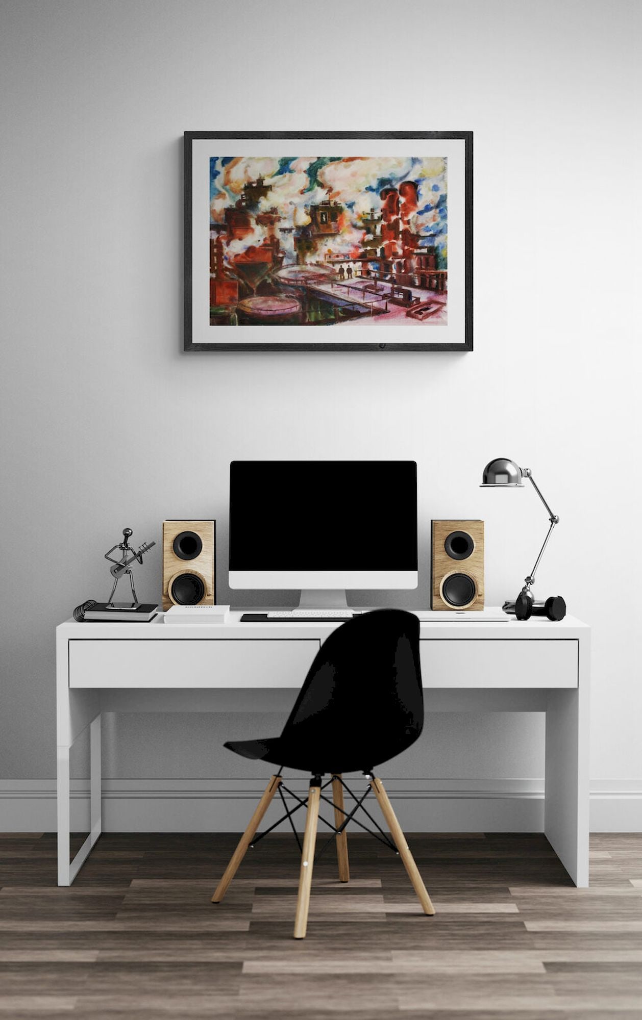 Kirilkov Valentin (Ukrainian artist), "Factory making smoke", watercolor on paper - 2