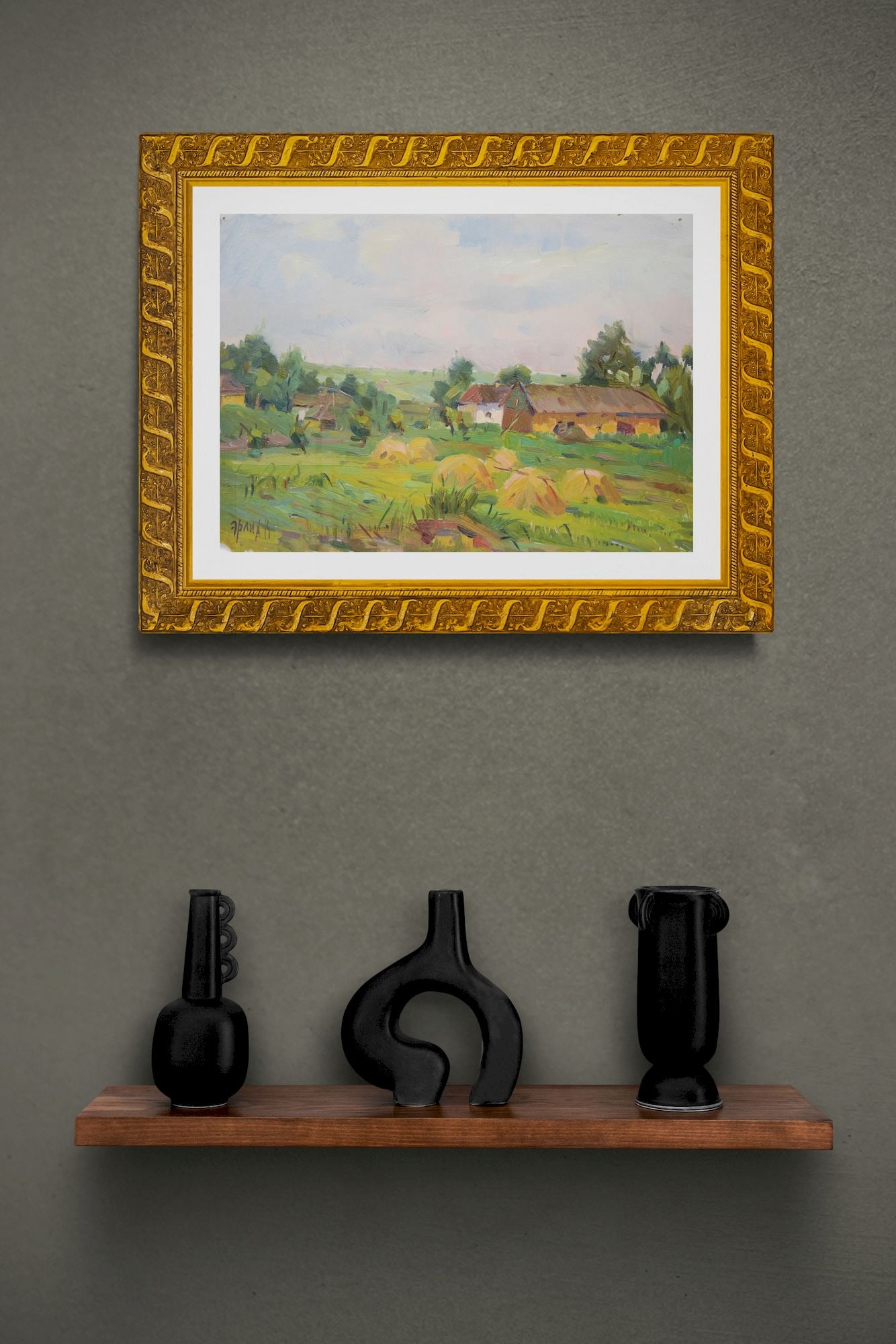 Erlih Volodymyr (Ukrainian artist), "Haystack", oil on cardboard - 4