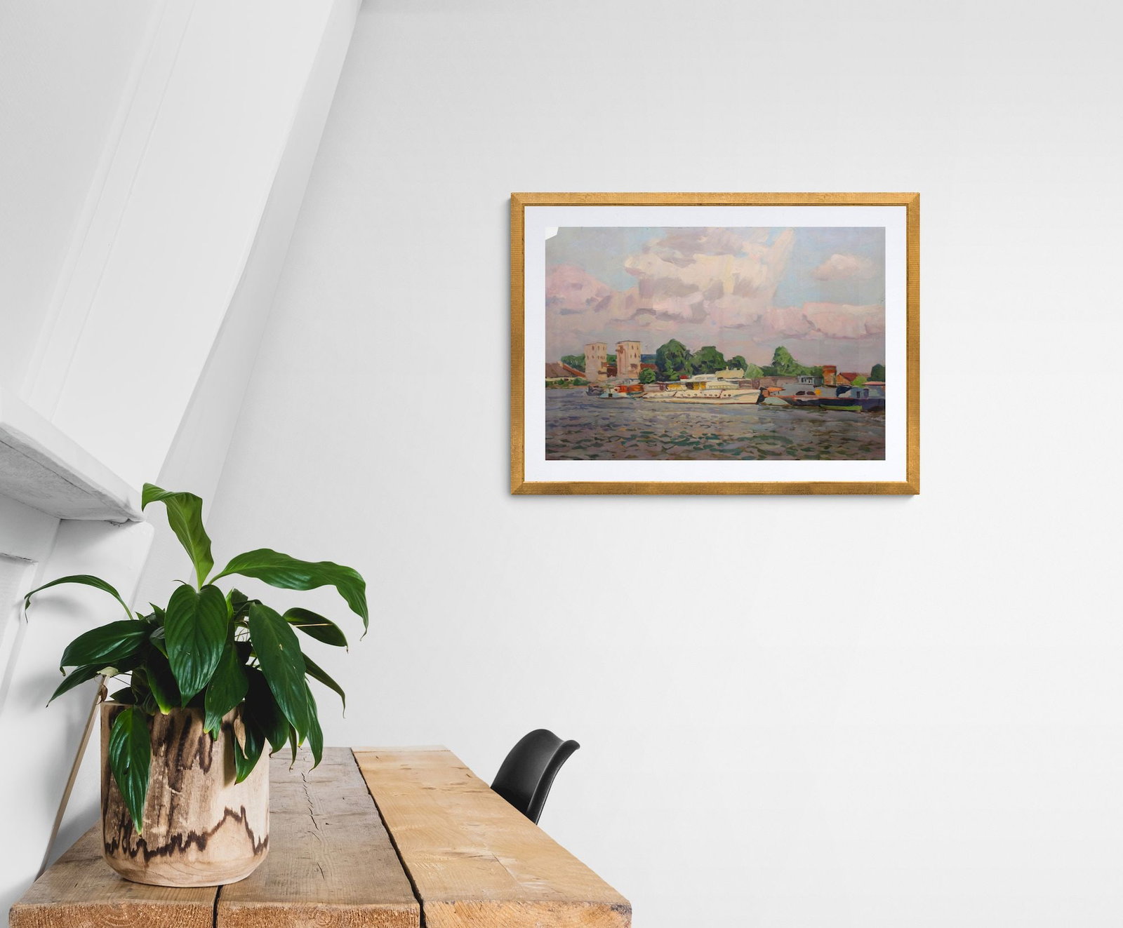 Unidentified (Ukrainian artist), "Port", oil on canvas - 3