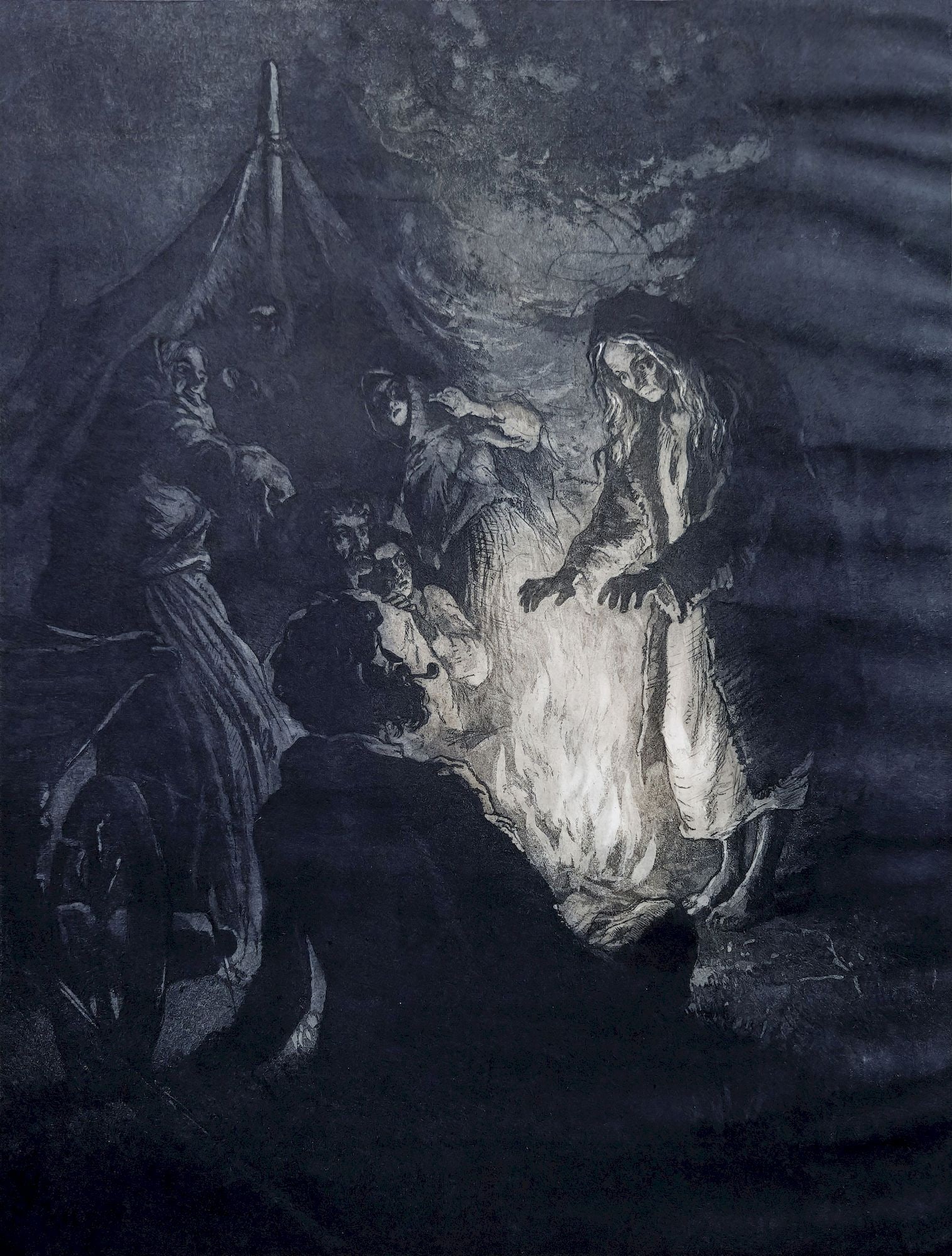 Filonov Ivan (Ukrainian artist), "Illustration for Shevchenko's poem "The Witch"", etching on paper (1 of 4)