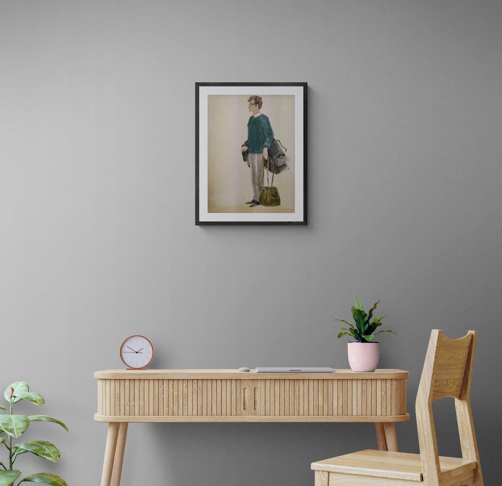 Yablonska Olena (Ukrainian artist), "Student returned", watercolor on cardboard - 4