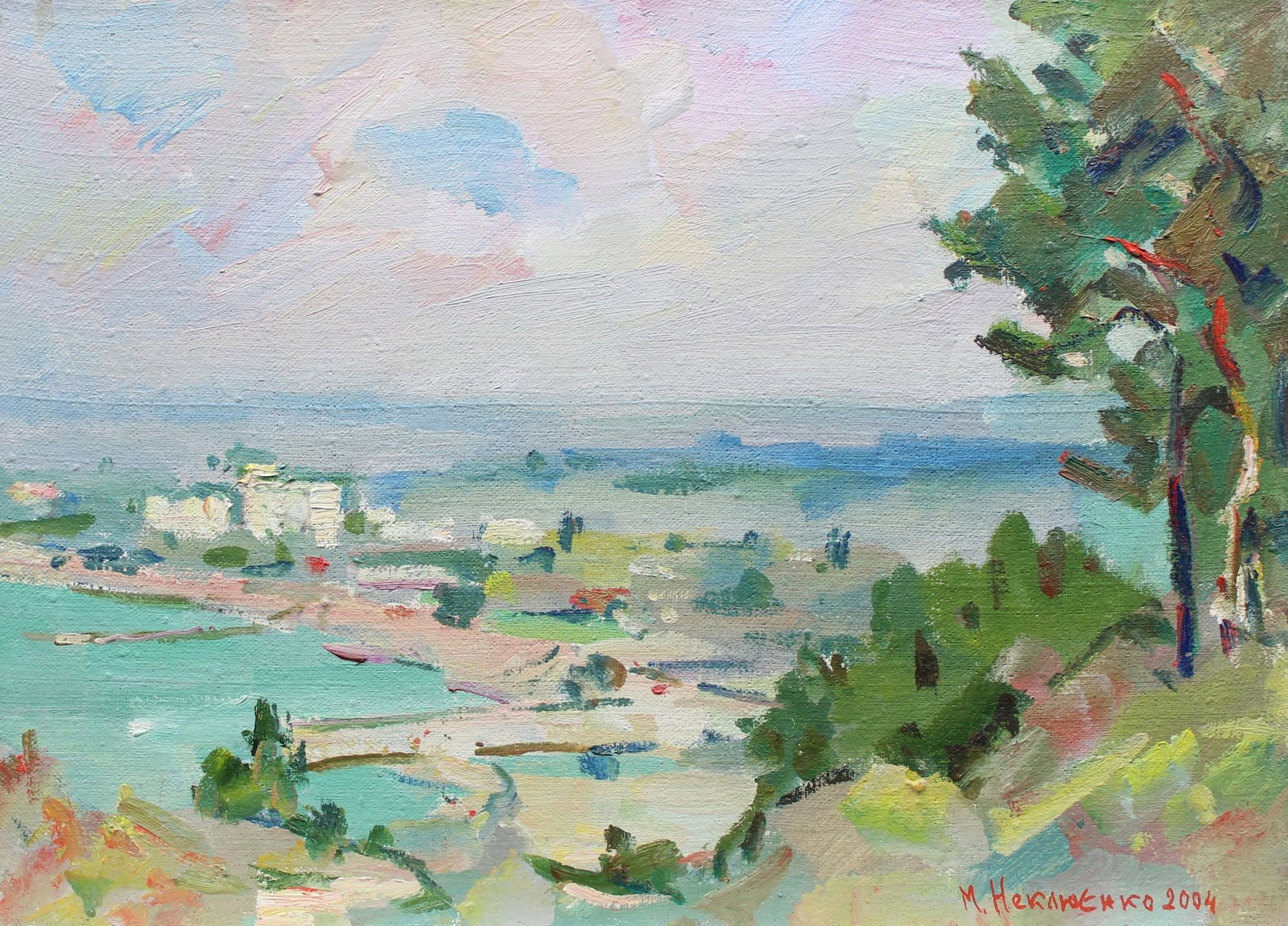 Neklyuenko Mykola (Ukrainian artist), "By the sea", oil on canvas: Title: Neklyuenko Mykola (Ukrainian artist), "By the sea", oil on canvas Artist: Neklyuenko Mykola Pavlovich Description: ARTIST: Neklyuenko Mykola Pavlovich, Ukrainian artist TITLE: "By the sea" SIZE