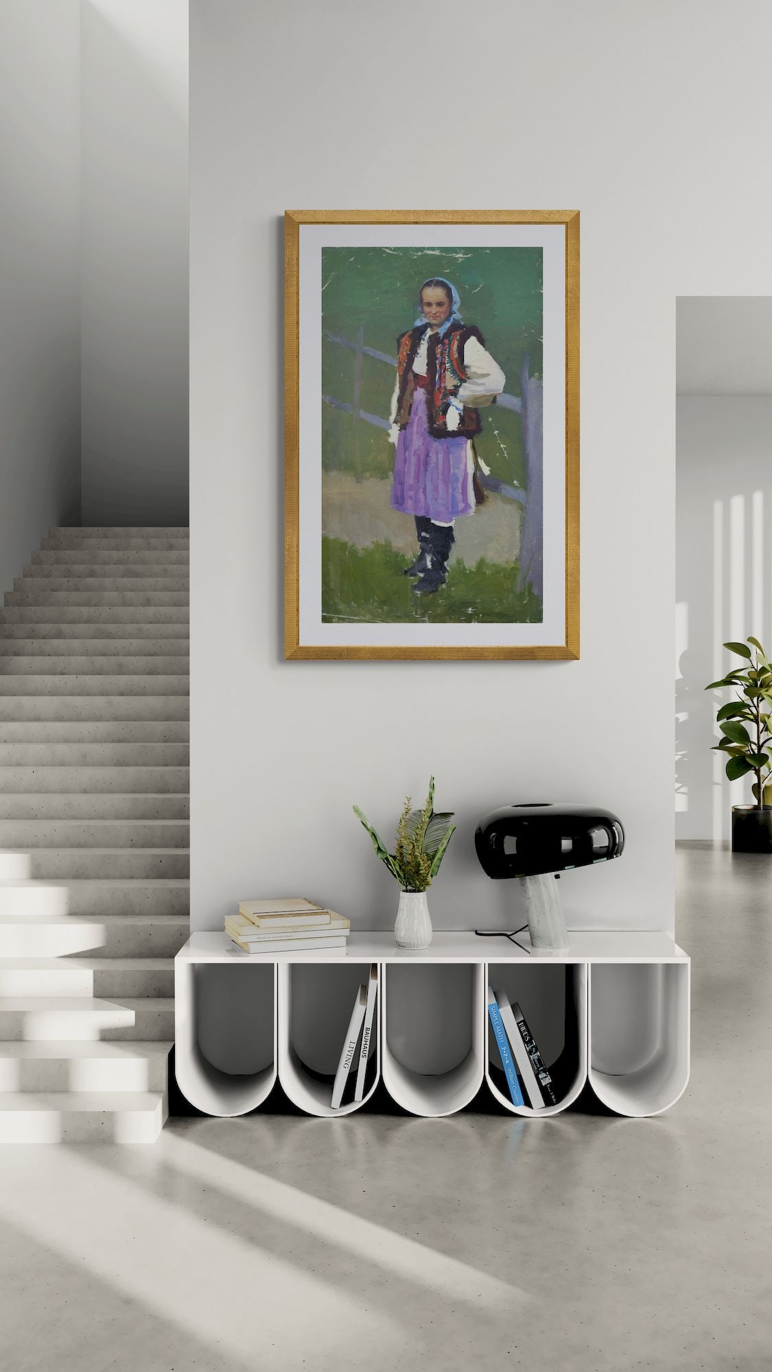 Unidentified (Ukrainian artist), "The girl in national costume", oil on canvas - 3