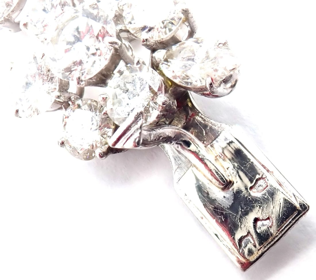 Authentic! Vintage Bvlgari Bulgari Platinum 38ct Diamond Floral Bracelet Paper - 11