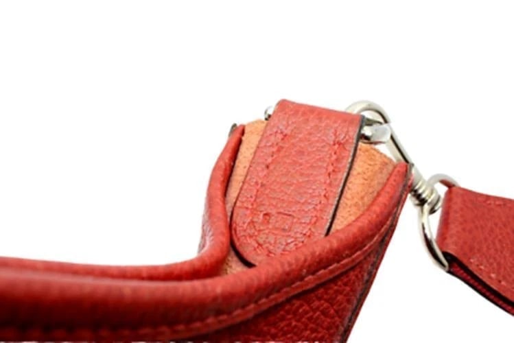 Authentic! Hermes Evelyne Brick Red Clemence Leather GM Handbag Purse - 10