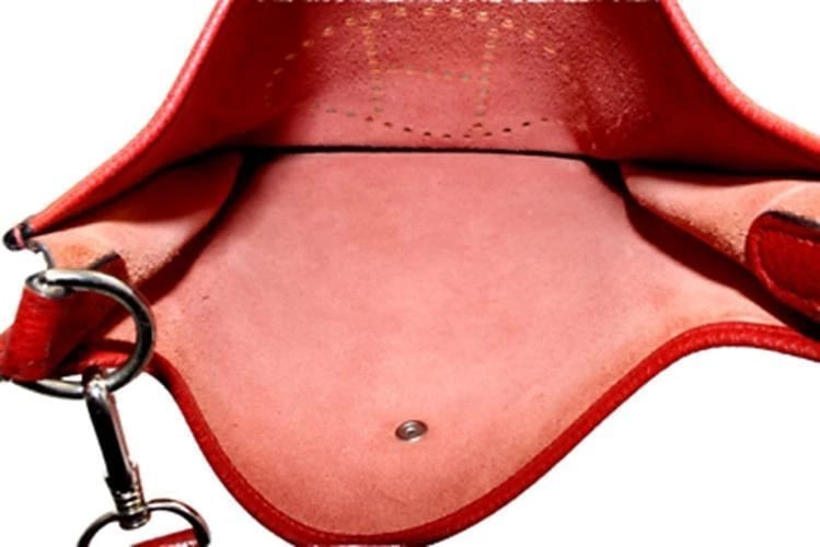 Authentic! Hermes Evelyne Brick Red Clemence Leather GM Handbag Purse - 12