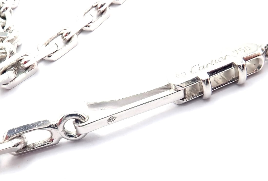 Authentic! Cartier 18k White Gold Diamond Ceramic Large Love Pendant Necklace - 10