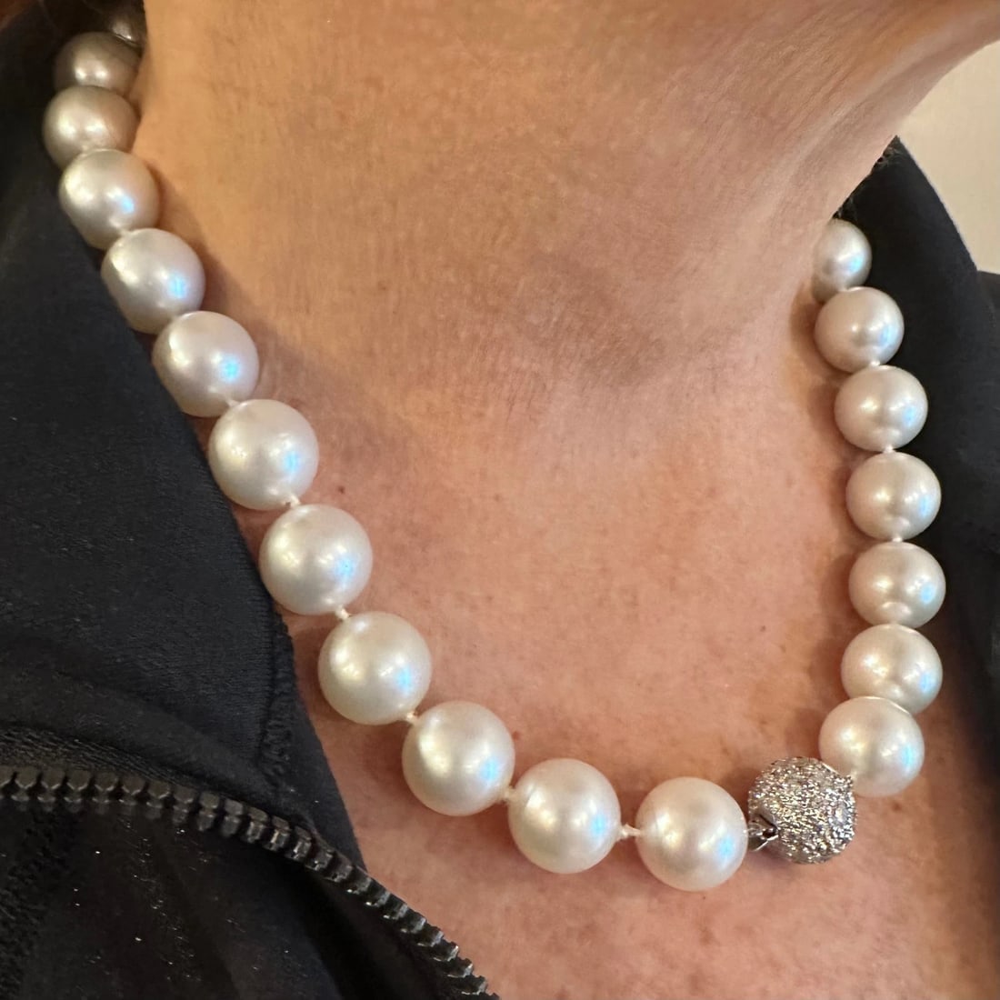 Authentic! Tiffany & Co Platinum Diamond South Sea Large Pearl Necklace Paper - 11