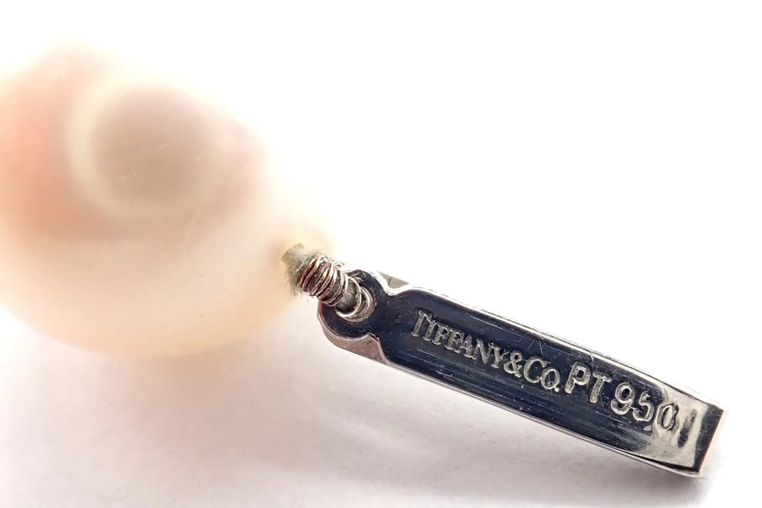 Authentic! Tiffany & Co Platinum Diamond South Sea Large Pearl Necklace Paper - 7