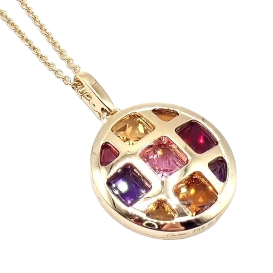 Cartier Pasha 18k Yellow Gold Amethyst Citrine Garnet Tourmaline Necklace Cert. - 4