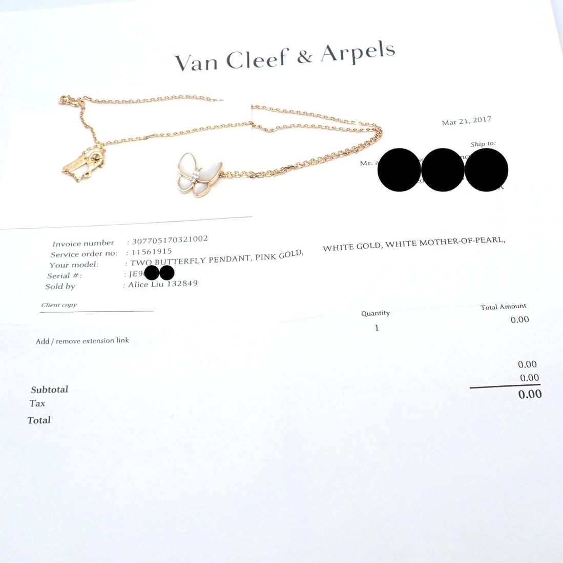 Van Cleef & Arpels 18k Rose Gold Diamond MoP Two Butterfly Pendant Necklace Cert - 6