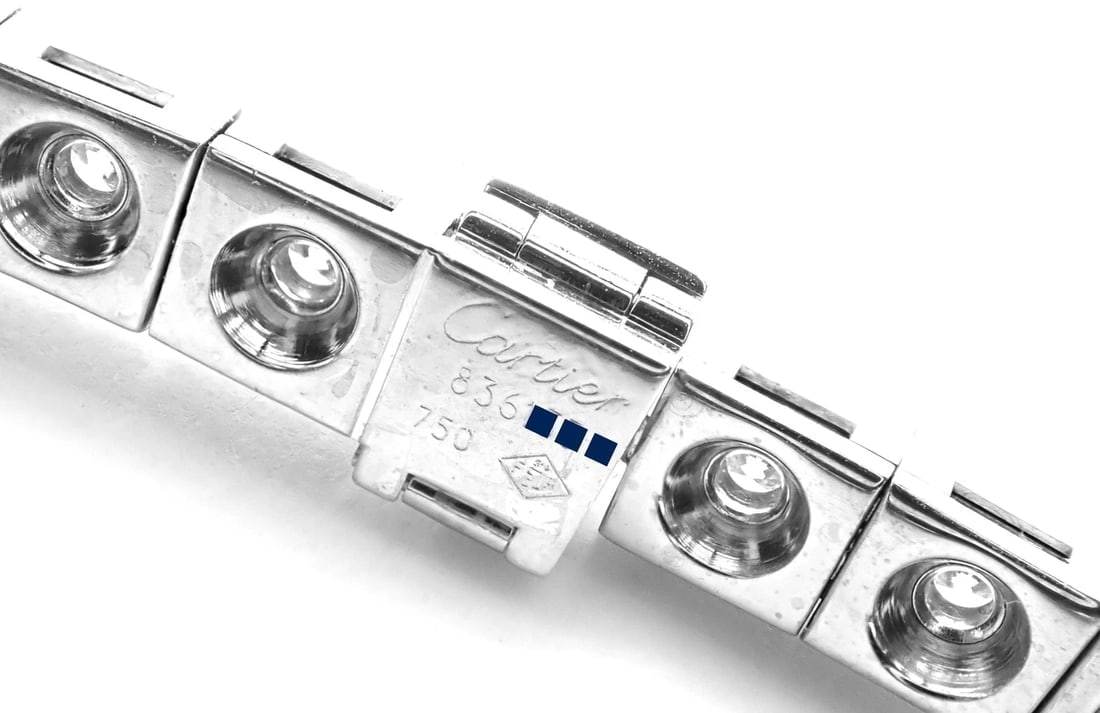 Rare! Authentic Cartier Tectonique 18k White Gold Diamond Tennis Necklace - 7