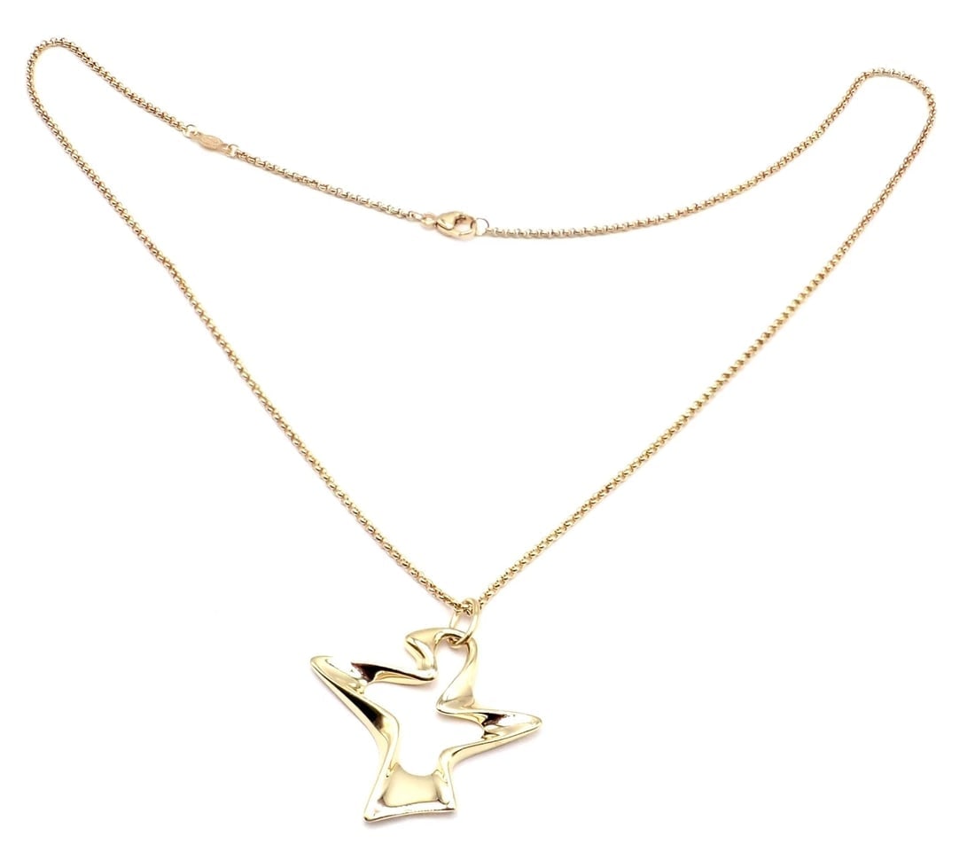 Authentic! Georg Jensen Bird 18K Yellow Gold Pendant Necklace 2000 - 10