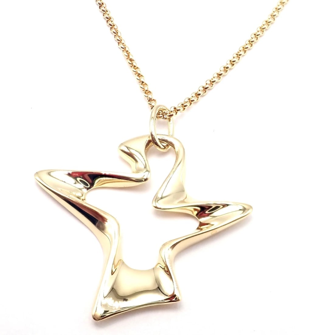 Authentic! Georg Jensen Bird 18K Yellow Gold Pendant Necklace 2000 - 4