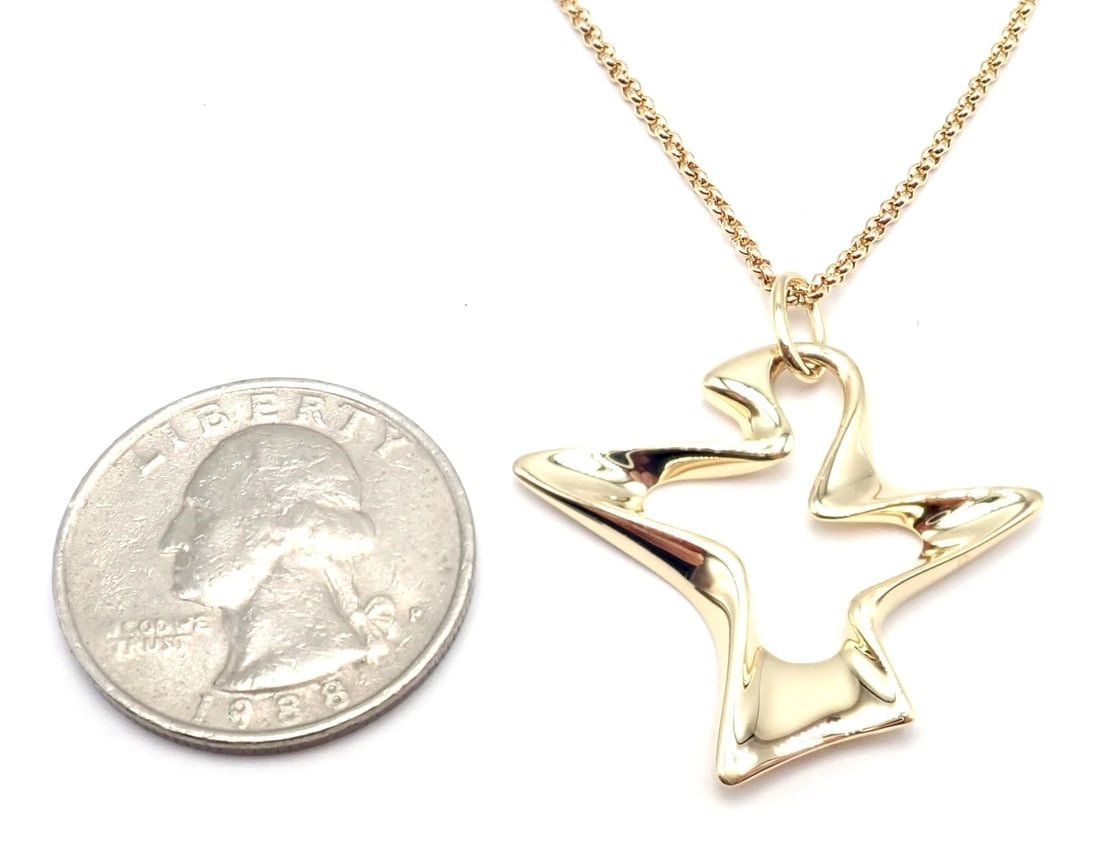 Authentic! Georg Jensen Bird 18K Yellow Gold Pendant Necklace 2000 - 5