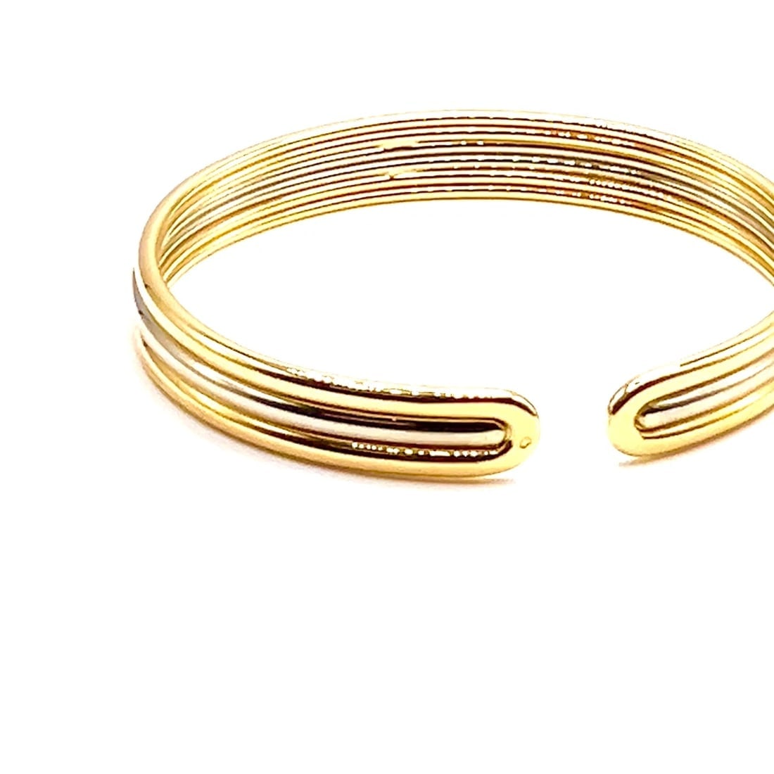 Authentic! Van Cleef & Arpels 18k Yellow & White Gold Bangle Cuff Bracelet - 2