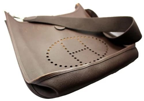 Authentic! Hermes Evelyne Chocolate Brown Epsom Leather GM Handbag Purse - 2