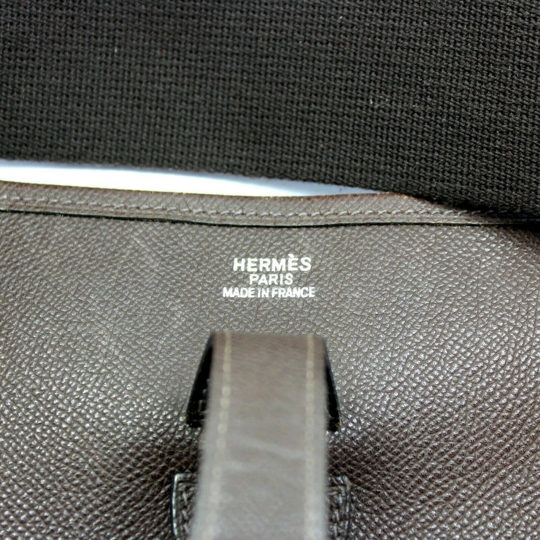 Authentic! Hermes Evelyne Chocolate Brown Epsom Leather GM Handbag Purse - 7