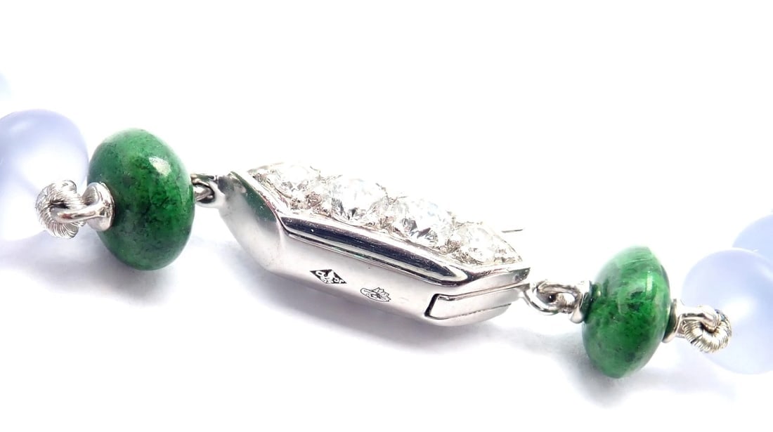 Authentic! Cartier 18k White Gold High Jewelry Géometrie & Contrastes Necklace - 16