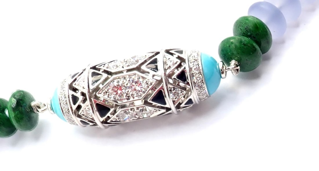 Authentic! Cartier 18k White Gold High Jewelry Géometrie & Contrastes Necklace - 9