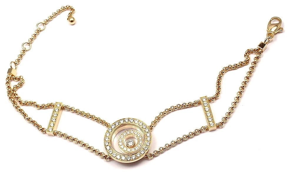 Rare! Authentic Chopard Happy Spirit Diamond Chain Bracelet Retail $13,200 - 12