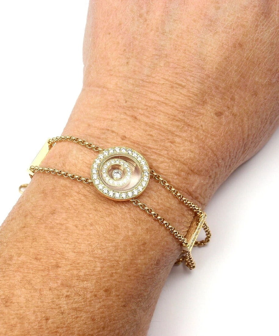 Rare! Authentic Chopard Happy Spirit Diamond Chain Bracelet Retail $13,200 - 7
