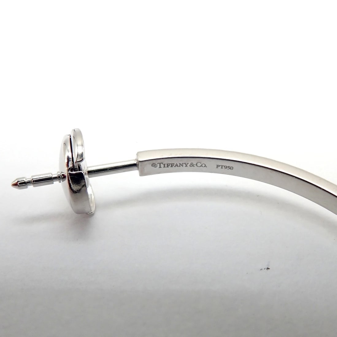 Authentic! Tiffany & Co Platinum Metro Diamond Large Inside Out Hoop Earrings - 9