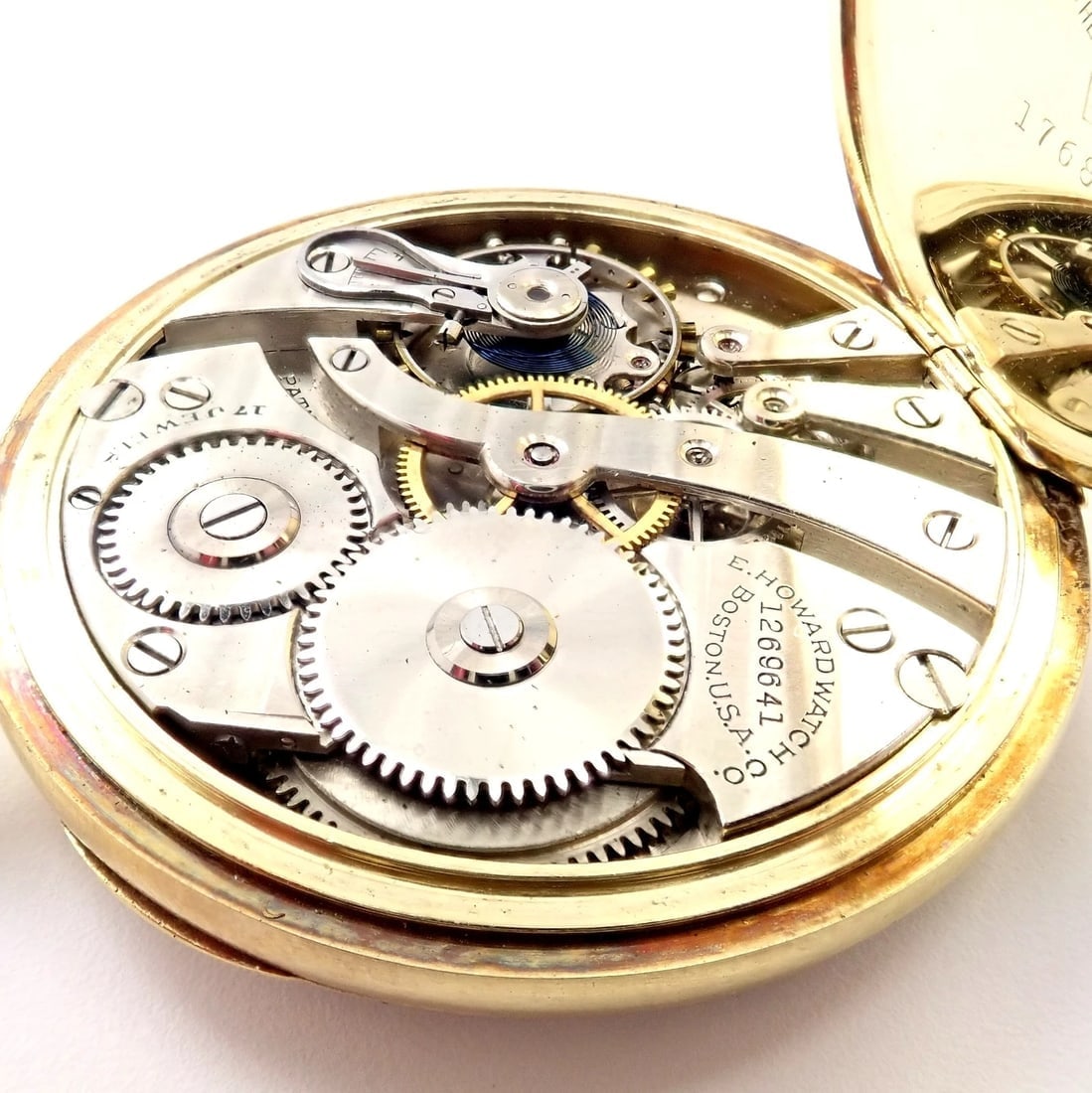 Vintage Howard 14k Yellow Gold 46mm 17j Pocket Watch c. 1920's - 8