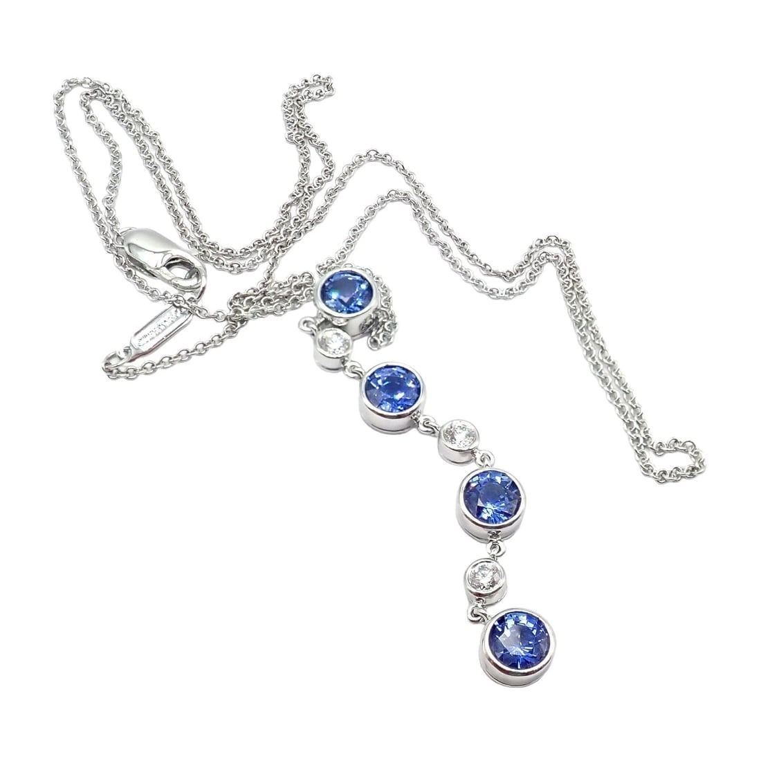 Authentic! Tiffany & Co Platinum Jazz Diamond Tanzanite Pendant Necklace - 14