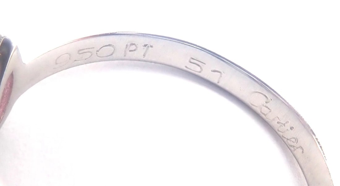 Authentic! Cartier Meli Melo Platinum Diamond Pink Sapphire Band Ring Cert. - 8