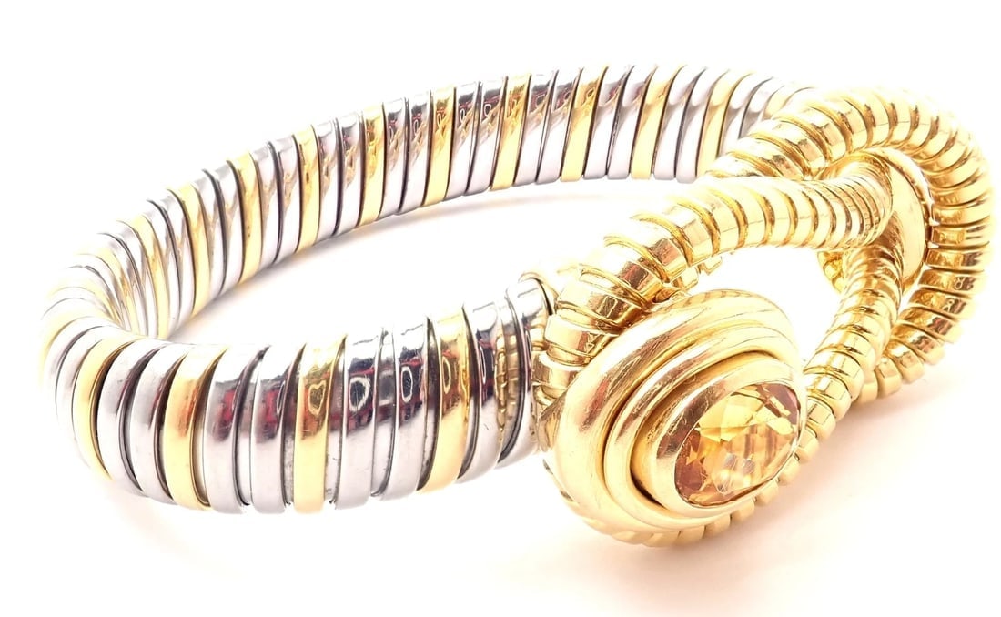 Authentic Cartier Hercules Knot 18k Yellow Gold Stainless Steel Citrine Bracelet - 3