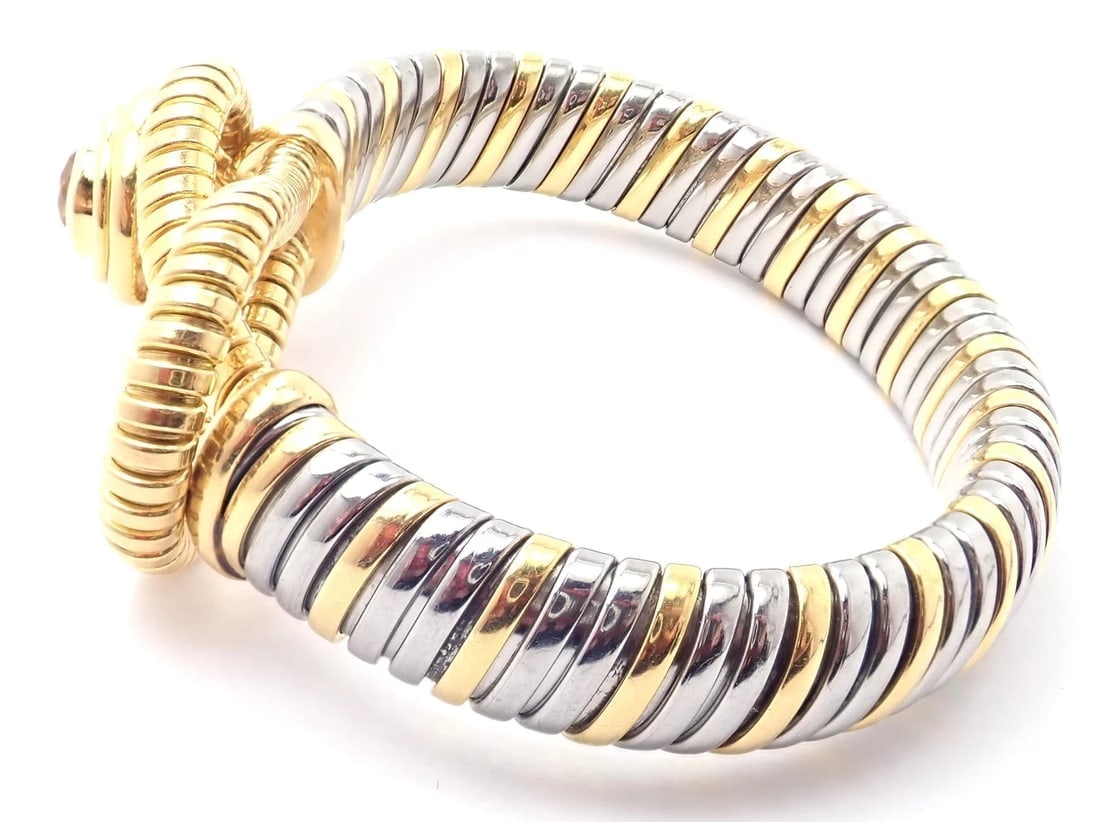 Authentic Cartier Hercules Knot 18k Yellow Gold Stainless Steel Citrine Bracelet - 5