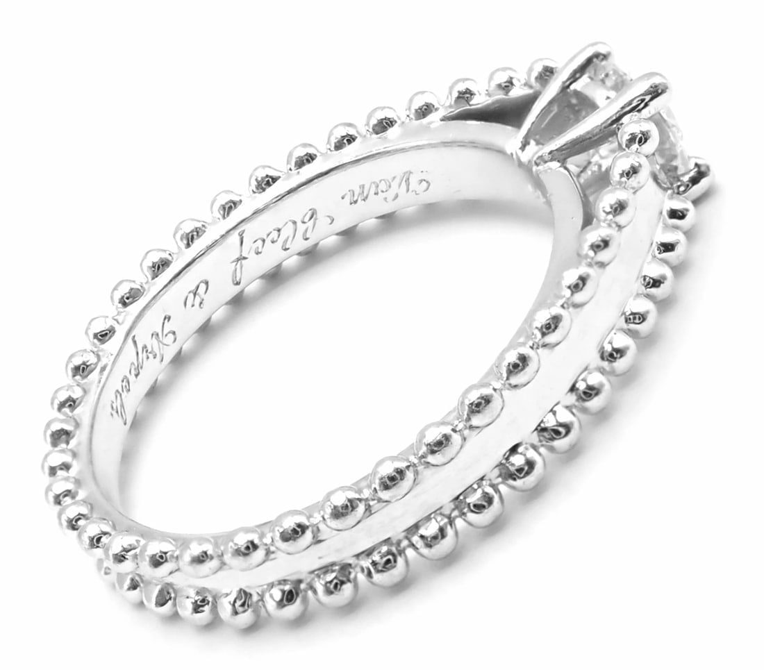 Authentic! Van Cleef & Arpels Estelle Platinum .31ct Diamond Solitaire Ring GIA - 3