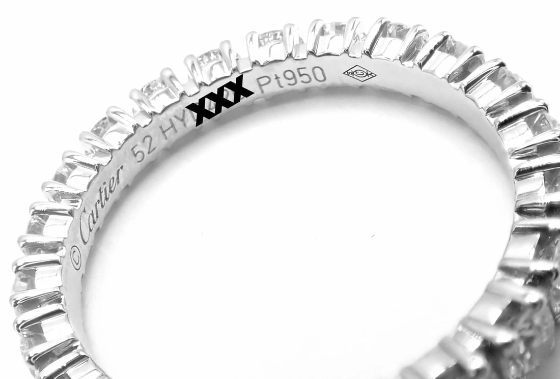 Authentic! Cartier Destinee Platinum Full Diamond Wedding Band Ring Size 6 Cert. - 5