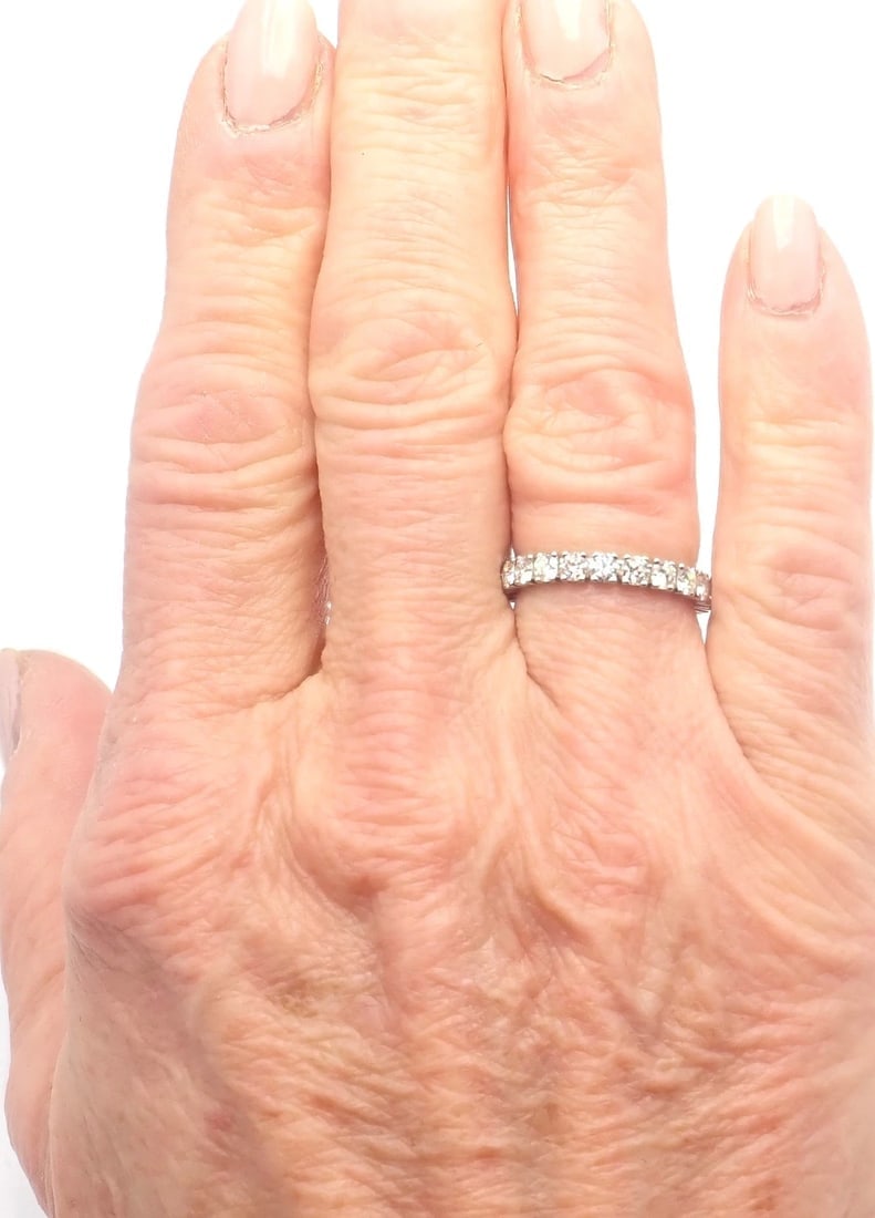 Authentic! Cartier Destinee Platinum Full Diamond Wedding Band Ring Size 6 Cert. - 7