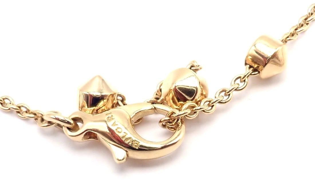 Authentic! Bulgari Bvlgari Lucea 18k Yellow Gold Round Pendant Necklace - 5