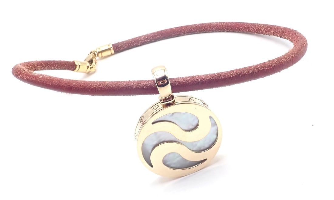 Bvlgari Bulgari Optical Illusion 18K Gold Steel Spinning MOP Pendant Necklace - 10