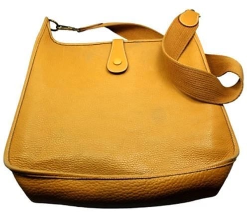 Authentic! Hermes Evelyne Dark Tan Clemence Leather GM Handbag Purse - 5