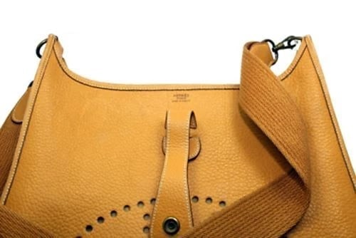 Authentic! Hermes Evelyne Dark Tan Clemence Leather GM Handbag Purse - 7