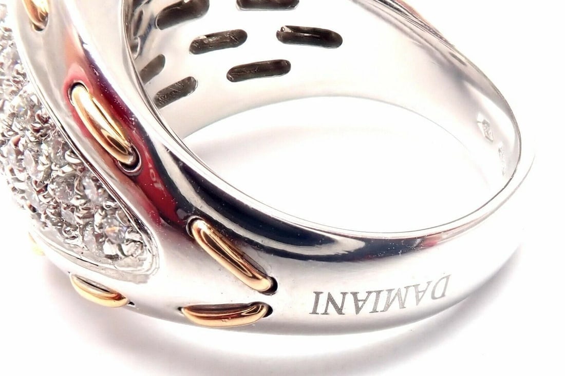 Authentic! Damiani 18k White Gold 1.36ct Diamond Cocktail Ring Retail $11,990 - 10